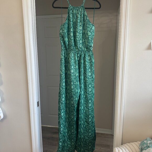 Sugarlips Gwendolyn Snake Print Lighthearted Trapeze Jumpsuit - Picture 1 of 6